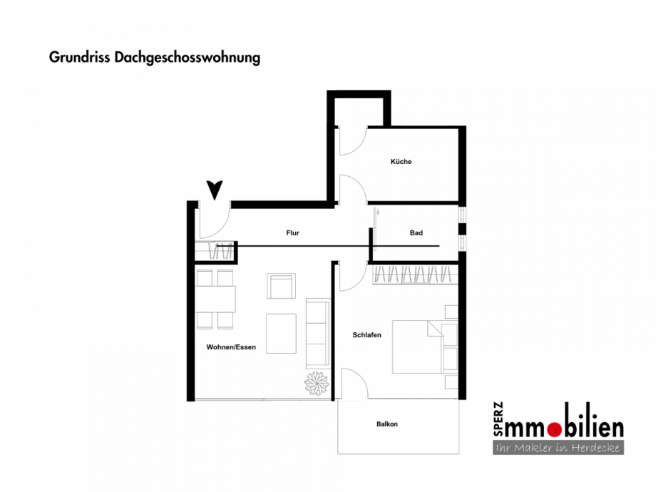 Grundriss Dachgeschosswohnung Dachgeschosswohnung Herdecke