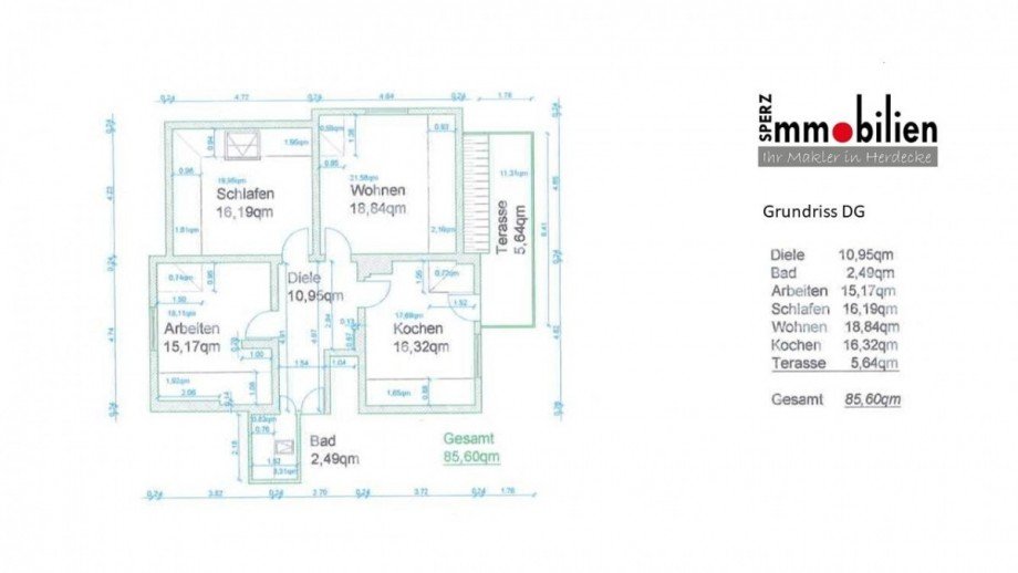 Grundriss IB14 Dachgeschosswohnung Wetter