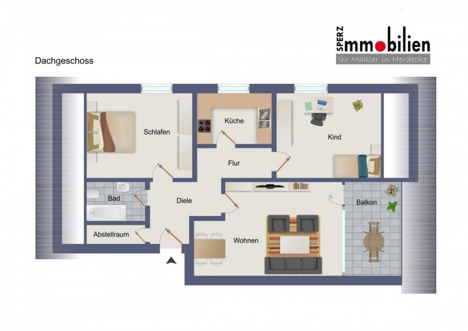 Grundriss der Wohnung DG Dachgeschosswohnung Herdecke